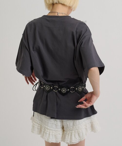 w closet(ダブルクローゼット)の「ロゴレースビッグT(Tシャツ/カットソー・レディース・ホワイト系その他/ブラック/オフホワイト/ブルー・FREE)」の15枚目の写真