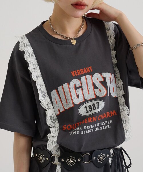 w closet(ダブルクローゼット)の「ロゴレースビッグT(Tシャツ/カットソー・レディース・ホワイト系その他/ブラック/オフホワイト/ブルー・FREE)」の18枚目の写真