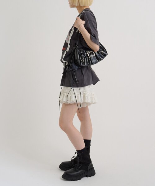 w closet(ダブルクローゼット)の「ロゴレースビッグT(Tシャツ/カットソー・レディース・ホワイト系その他/ブラック/オフホワイト/ブルー・FREE)」の20枚目の写真