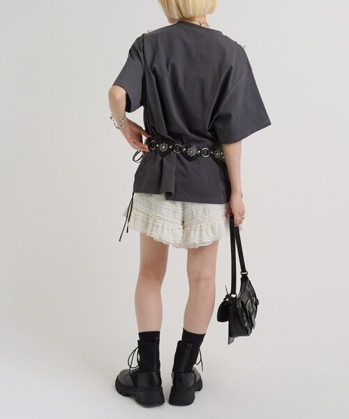 w closet(ダブルクローゼット)の「ロゴレースビッグT(Tシャツ/カットソー・レディース・ホワイト系その他/ブラック/オフホワイト/ブルー・FREE)」の21枚目の写真