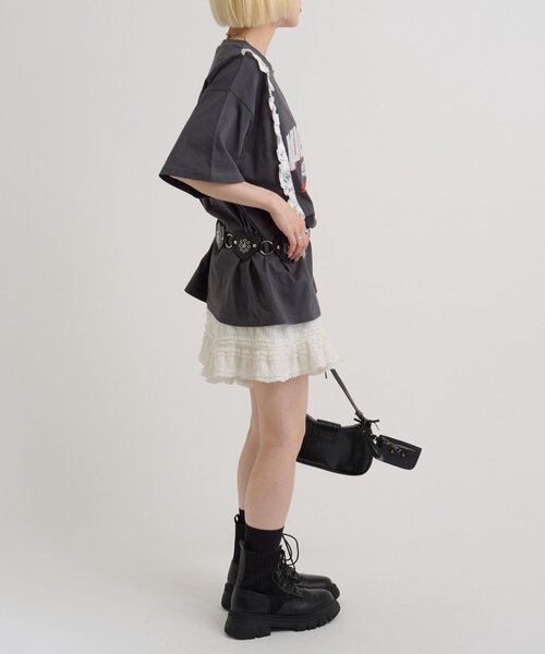 w closet(ダブルクローゼット)の「ロゴレースビッグT(Tシャツ/カットソー・レディース・ホワイト系その他/ブラック/オフホワイト/ブルー・FREE)」の22枚目の写真