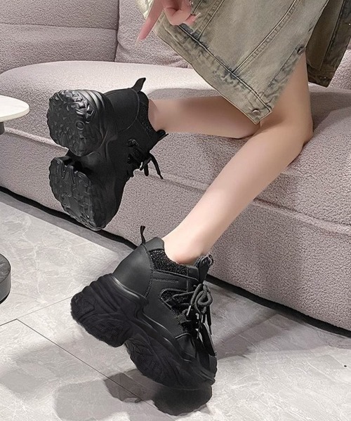 Miniministore（ミニミニストア）の「グリッター厚底スニーカーキラキラシューズ（スニーカー・レディース・ブラック/ホワイト/シルバー・24.5cm/23.5cm/23.0cm/22.5cm/24.0cm/25.0cm）」の13枚目の写真