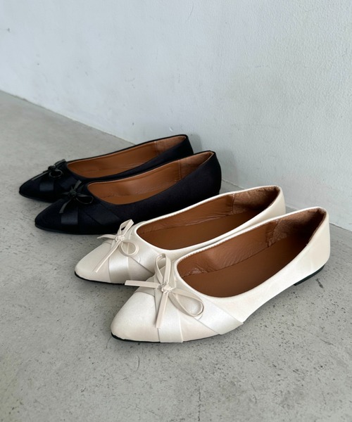 MYMOOD.(マイムード)の「サテンポインテッドトゥリボンパンプス(パンプス・レディース・ブラック/アイボリー・23.5cm/24.5cm)」の22枚目の写真