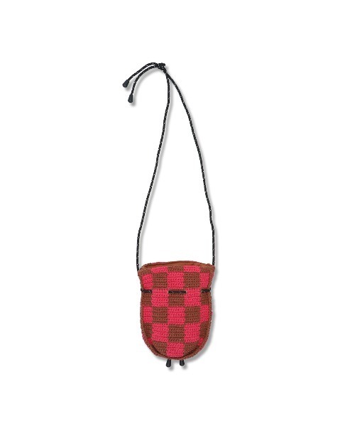 MacMahon Knitting Mills（マクマホン ニッティング ミルズ）の「MacMahon Knitting Mills Pochette-Checker マクマホンニッティングミルズ ショルダーバッグ（ショルダーバッグ・メンズ・ホワイト/ネイビー/ピンク/グリーン・FREE）」の2枚目の写真