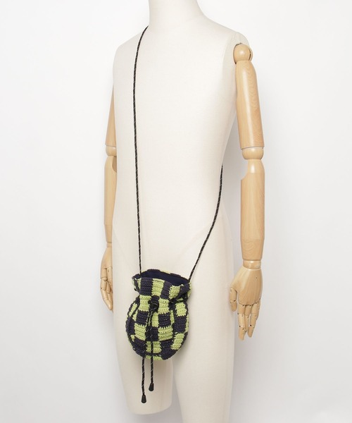 MacMahon Knitting Mills（マクマホン ニッティング ミルズ）の「MacMahon Knitting Mills Pochette-Checker マクマホンニッティングミルズ ショルダーバッグ（ショルダーバッグ・メンズ・ホワイト/ネイビー/ピンク/グリーン・FREE）」の15枚目の写真