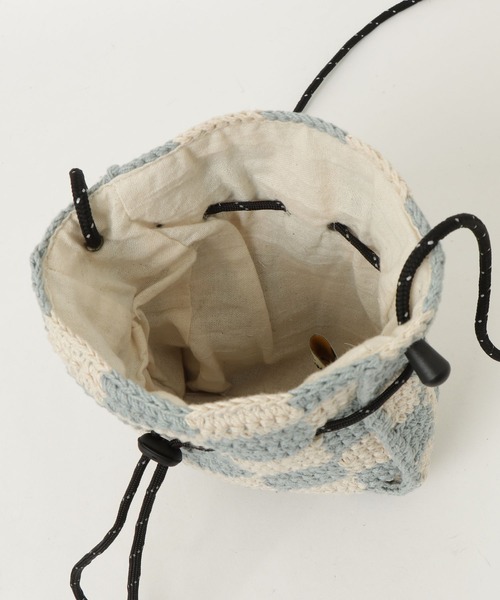 MacMahon Knitting Mills（マクマホン ニッティング ミルズ）の「MacMahon Knitting Mills Pochette-Checker マクマホンニッティングミルズ ショルダーバッグ（ショルダーバッグ・メンズ・ホワイト/ネイビー/ピンク/グリーン・FREE）」の10枚目の写真