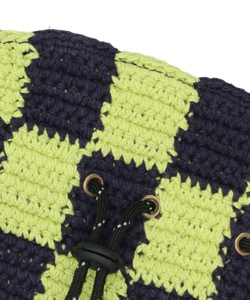 MacMahon Knitting Mills（マクマホン ニッティング ミルズ）の「MacMahon Knitting Mills Pochette-Checker マクマホンニッティングミルズ ショルダーバッグ（ショルダーバッグ・メンズ・ホワイト/ネイビー/ピンク/グリーン・FREE）」の6枚目の写真