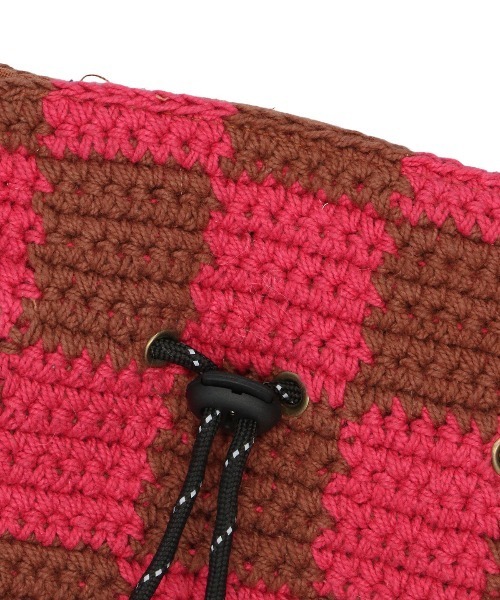 MacMahon Knitting Mills（マクマホン ニッティング ミルズ）の「MacMahon Knitting Mills Pochette-Checker マクマホンニッティングミルズ ショルダーバッグ（ショルダーバッグ・メンズ・ホワイト/ネイビー/ピンク/グリーン・FREE）」の9枚目の写真
