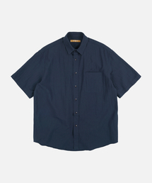 OG DOBBY WEAVE SEERSUCKER HALF SHIRT _ NAVY