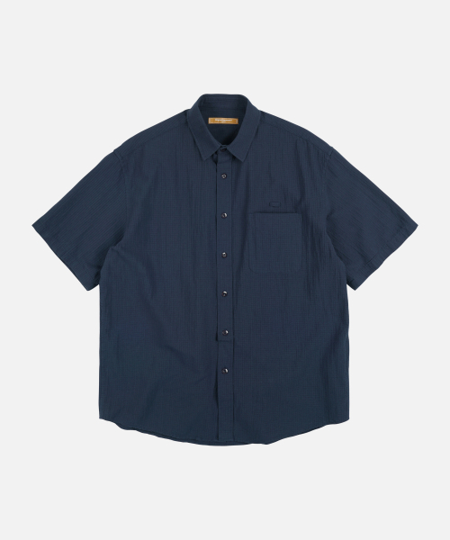 FRIZMWORKS(フリズムワークス)の「OG DOBBY WEAVE SEERSUCKER HALF SHIRT _ NAVY(シャツ/ブラウス・メンズ・その他・SMALL/MEDIUM/LARGE/X-LARGE)」の1枚目の写真