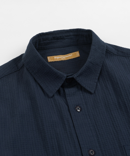 FRIZMWORKS(フリズムワークス)の「OG DOBBY WEAVE SEERSUCKER HALF SHIRT _ NAVY(シャツ/ブラウス・メンズ・その他・SMALL/MEDIUM/LARGE/X-LARGE)」の3枚目の写真