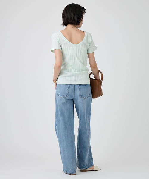 YOUNG&OLSEN The DRYGOODS STORE(ヤングアンドオルセン)の「【YOUNG&OLSEN】<別注>2WAYリブTEE(Tシャツ/カットソー・レディース・キャメル/ライトグリーン/ホワイト・フリー)」の19枚目の写真