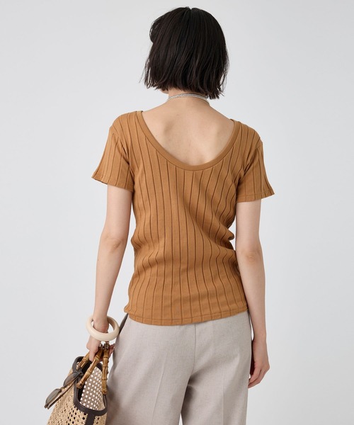 YOUNG&OLSEN The DRYGOODS STORE(ヤングアンドオルセン)の「【YOUNG&OLSEN】<別注>2WAYリブTEE(Tシャツ/カットソー・レディース・キャメル/ライトグリーン/ホワイト・フリー)」の16枚目の写真