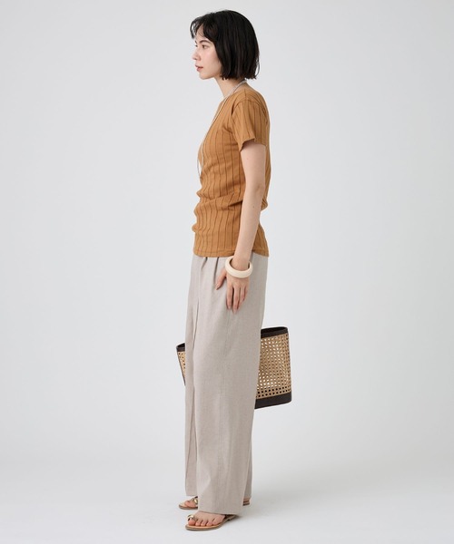 YOUNG&OLSEN The DRYGOODS STORE(ヤングアンドオルセン)の「【YOUNG&OLSEN】<別注>2WAYリブTEE(Tシャツ/カットソー・レディース・キャメル/ライトグリーン/ホワイト・フリー)」の14枚目の写真