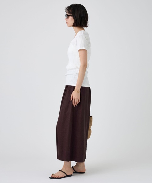 YOUNG&OLSEN The DRYGOODS STORE(ヤングアンドオルセン)の「【YOUNG&OLSEN】<別注>2WAYリブTEE(Tシャツ/カットソー・レディース・キャメル/ライトグリーン/ホワイト・フリー)」の8枚目の写真