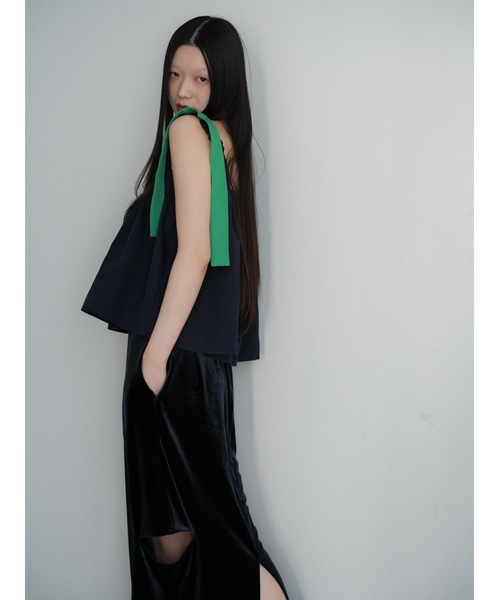 Katrin TOKYO（カトリーントーキョー）の「bicolor ruffle tops（キャミソール・レディース・ホワイト/チャコールグレー/ブルー系その他/ネイビー・FREE/XS）」の21枚目の写真