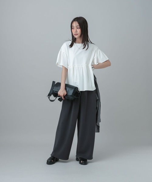 GLOBAL WORK（グローバルワーク）の「MATINEE LINE/フィブリルイージーパンツ/678451（その他パンツ・レディース・ネイビー/カーキ/チャコールグレー・MEDIUM/LARGE）」の6枚目の写真