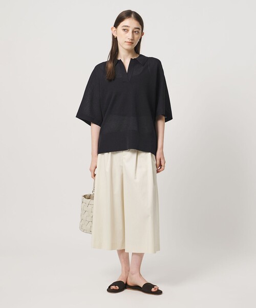 UNITED ARROWS(ユナイテッドアローズ)の「スキッパー ドルマンスリーブ ニット ‐ウォッシャブル‐(ニット/セーター・レディース・ダークブラウン/ネイビー/ブラック・FREE)」の8枚目の写真