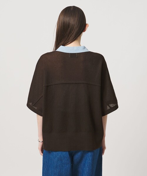 UNITED ARROWS(ユナイテッドアローズ)の「スキッパー ドルマンスリーブ ニット ‐ウォッシャブル‐(ニット/セーター・レディース・ダークブラウン/ネイビー/ブラック・FREE)」の22枚目の写真