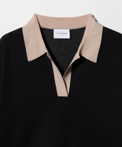 UNITED ARROWS(ユナイテッドアローズ)の「スキッパー ドルマンスリーブ ニット ‐ウォッシャブル‐(ニット/セーター・レディース・ダークブラウン/ネイビー/ブラック・FREE)」の12枚目の写真