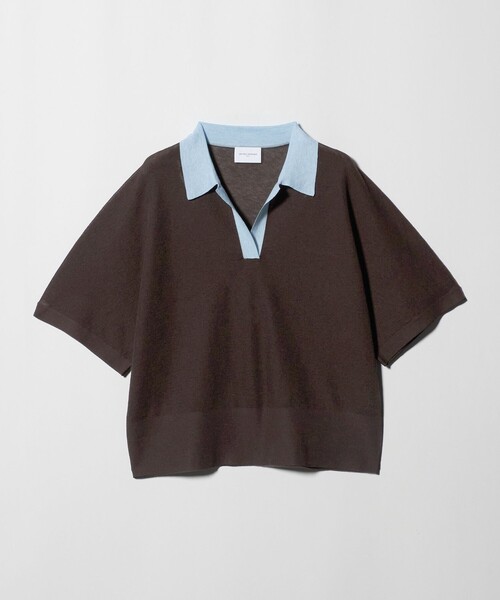 UNITED ARROWS(ユナイテッドアローズ)の「スキッパー ドルマンスリーブ ニット ‐ウォッシャブル‐(ニット/セーター・レディース・ダークブラウン/ネイビー/ブラック・FREE)」の14枚目の写真