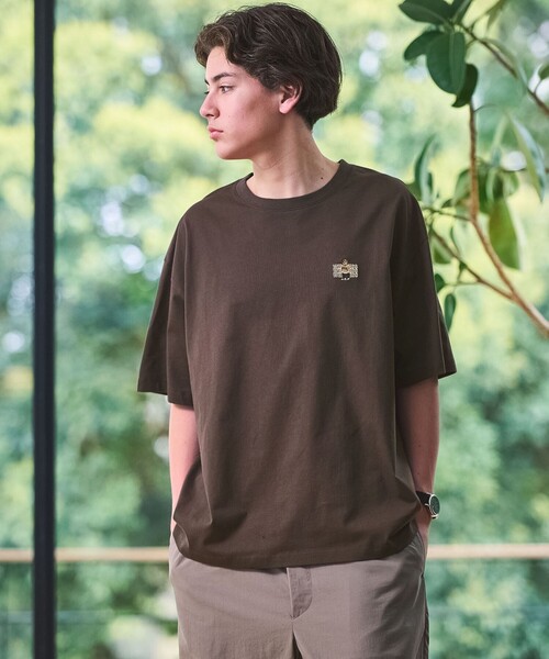 ROSTER・INFIELDER DESIGN(ロスターインフィールダーデザイン)の「【別注】<ROSTER BEAR>GLR 刺しゅう ロゴ 半袖 Tシャツ(Tシャツ/カットソー・メンズ・ケリーグリーン/ナチュラル/ダークブラウン/ダークグレー・L/XL/M/S)」の1枚目の写真