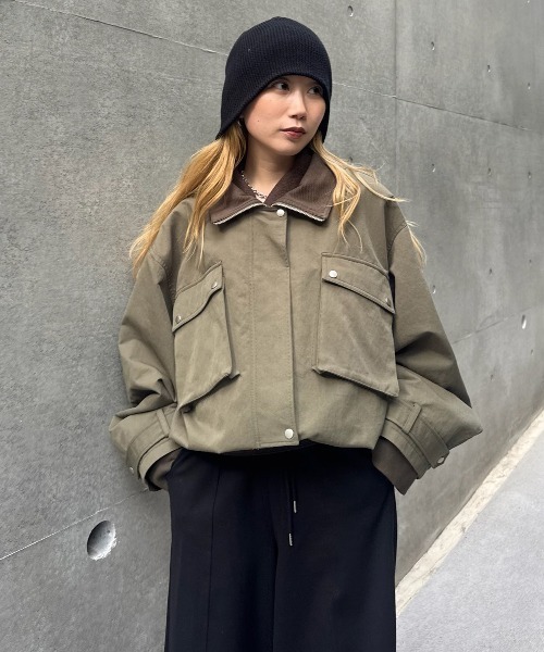 Ameri(アメリ)の「DEFORMATION M-65 JACKET(テーラードジャケット・レディース・カーキ/マルチ/ピンク・FREE)」の10枚目の写真