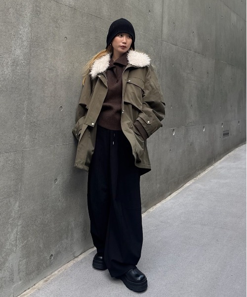 Ameri(アメリ)の「DEFORMATION M-65 JACKET(テーラードジャケット・レディース・カーキ/マルチ/ピンク・FREE)」の14枚目の写真