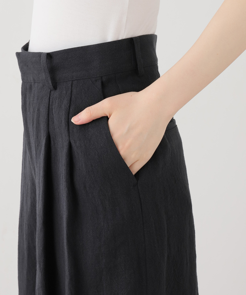 journal standard L'essage(ジャーナルスタンダードレサージュ)の「《セットアップ可》トリプルリネンキュロットパンツ(スラックス・レディース・ブラック/ベージュ・38/36)」の18枚目の写真