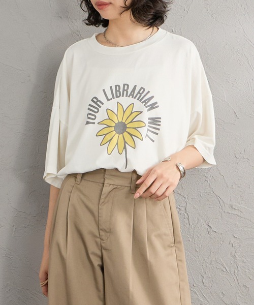 REMI RELIEF（レミレリーフ）の「[REMI RELIEF/レミレリーフ] 別注 ビッグシルエット SP加工プリントＴシャツ（Tシャツ/カットソー・レディース・オフホワイト・M/S/F）」の4枚目の写真