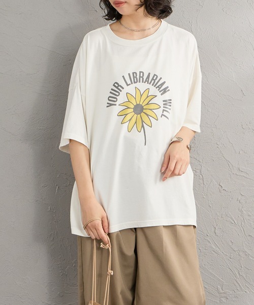 REMI RELIEF（レミレリーフ）の「[REMI RELIEF/レミレリーフ] 別注 ビッグシルエット SP加工プリントＴシャツ（Tシャツ/カットソー・レディース・オフホワイト・M/S/F）」の8枚目の写真