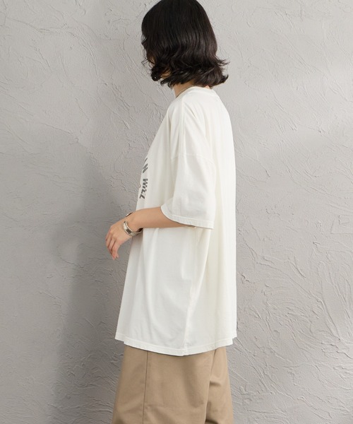 REMI RELIEF（レミレリーフ）の「[REMI RELIEF/レミレリーフ] 別注 ビッグシルエット SP加工プリントＴシャツ（Tシャツ/カットソー・レディース・オフホワイト・M/S/F）」の17枚目の写真