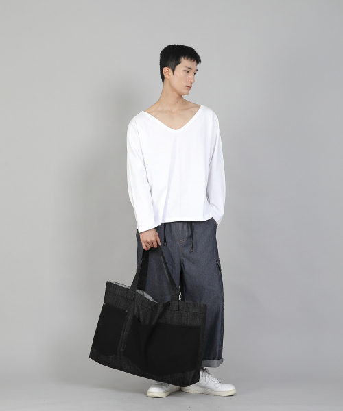 SAINTCREW（セントクルー）の「ダブルペンタゴンポケットEXワイドエコバッグDPP-161デニムブラック（エコバッグ/サブバッグ・メンズ・その他・フリー）」の6枚目の写真
