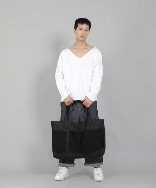 SAINTCREW（セントクルー）の「ダブルペンタゴンポケットEXワイドエコバッグDPP-161デニムブラック（エコバッグ/サブバッグ・メンズ・その他・フリー）」の5枚目の写真