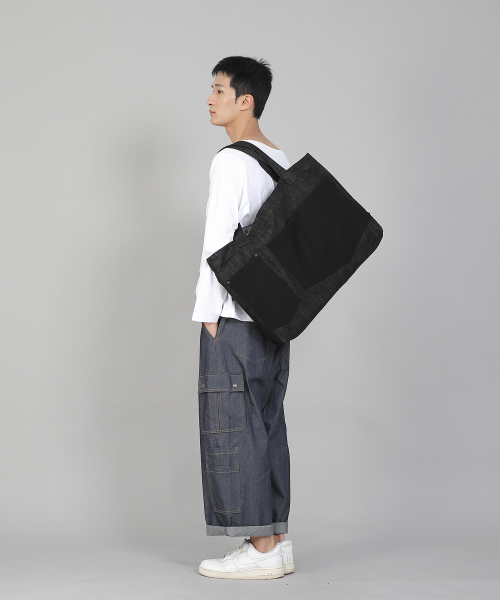 SAINTCREW（セントクルー）の「ダブルペンタゴンポケットEXワイドエコバッグDPP-161デニムブラック（エコバッグ/サブバッグ・メンズ・その他・フリー）」の4枚目の写真