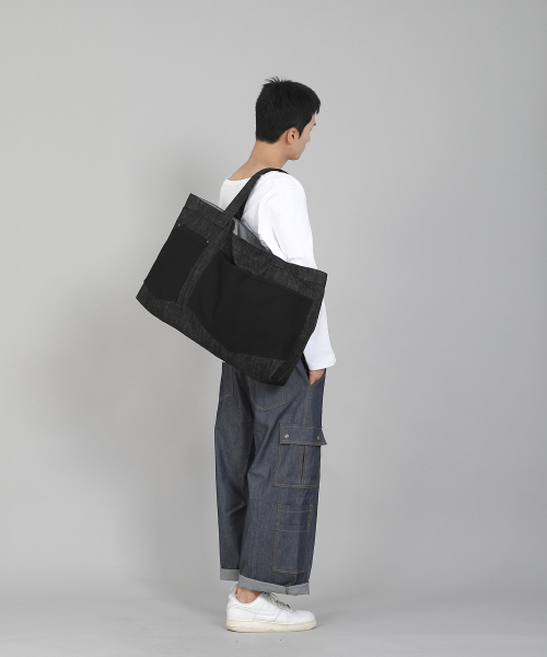 SAINTCREW（セントクルー）の「ダブルペンタゴンポケットEXワイドエコバッグDPP-161デニムブラック（エコバッグ/サブバッグ・メンズ・その他・フリー）」の2枚目の写真