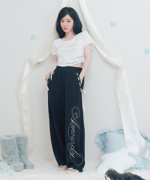 OLIVE des OLIVE(オリーブデオリーブ)の「Milky Star ドロストTシャツ(Tシャツ/カットソー・レディース・オフホワイト/サックスブルー/ピンク/ブラック・FREE)」の14枚目の写真