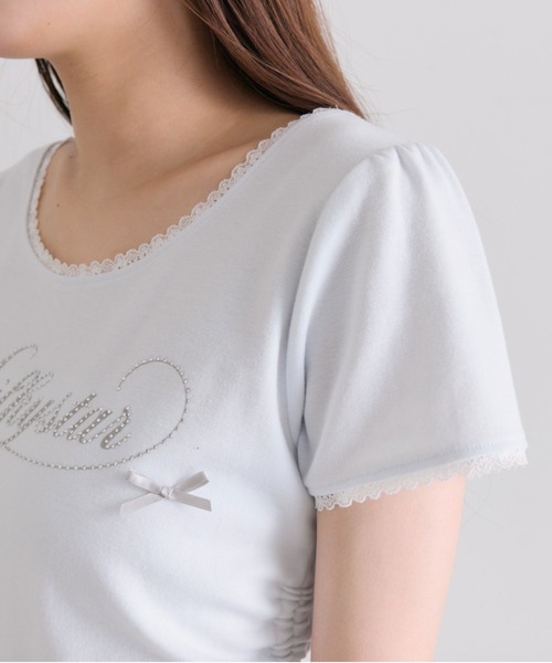 OLIVE des OLIVE(オリーブデオリーブ)の「Milky Star ドロストTシャツ(Tシャツ/カットソー・レディース・オフホワイト/サックスブルー/ピンク/ブラック・FREE)」の5枚目の写真