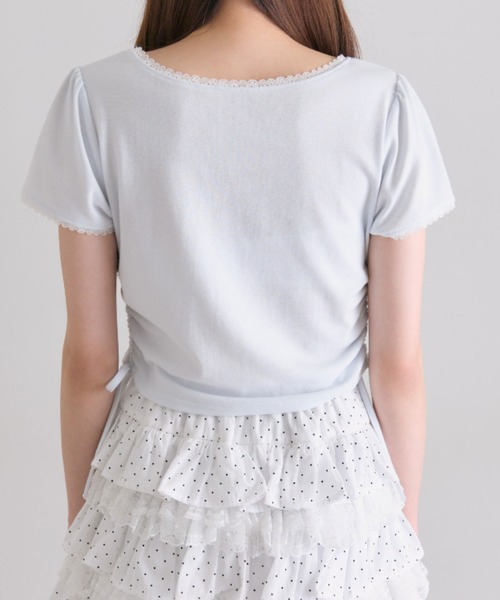 OLIVE des OLIVE(オリーブデオリーブ)の「Milky Star ドロストTシャツ(Tシャツ/カットソー・レディース・オフホワイト/サックスブルー/ピンク/ブラック・FREE)」の9枚目の写真