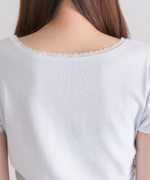 OLIVE des OLIVE(オリーブデオリーブ)の「Milky Star ドロストTシャツ(Tシャツ/カットソー・レディース・オフホワイト/サックスブルー/ピンク/ブラック・FREE)」の10枚目の写真