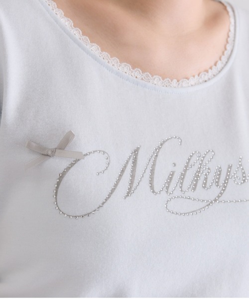 OLIVE des OLIVE(オリーブデオリーブ)の「Milky Star ドロストTシャツ(Tシャツ/カットソー・レディース・オフホワイト/サックスブルー/ピンク/ブラック・FREE)」の12枚目の写真