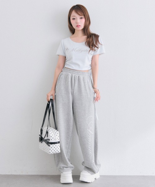 OLIVE des OLIVE(オリーブデオリーブ)の「Milky Star ドロストTシャツ(Tシャツ/カットソー・レディース・オフホワイト/サックスブルー/ピンク/ブラック・FREE)」の19枚目の写真