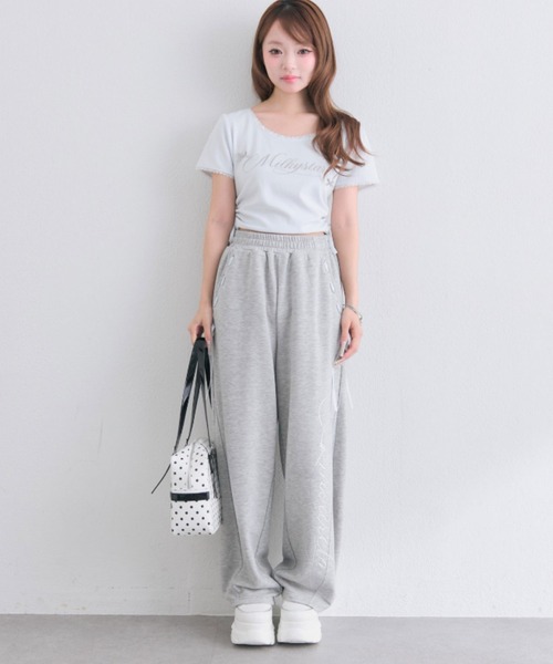 OLIVE des OLIVE(オリーブデオリーブ)の「Milky Star ドロストTシャツ(Tシャツ/カットソー・レディース・オフホワイト/サックスブルー/ピンク/ブラック・FREE)」の20枚目の写真