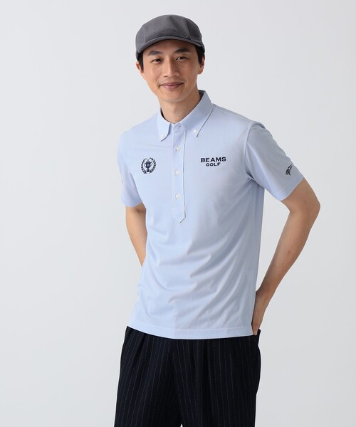 BEAMS GOLF(ビームスゴルフ)の「PURPLE LABEL / リターンブリティッシュ ストレッチ ストライプ ポロシャツ(吸水速乾・UVカット)(ポロシャツ・メンズ・グレー/サックスブルー・L/XL/M)」の17枚目の写真