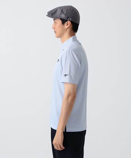 BEAMS GOLF(ビームスゴルフ)の「PURPLE LABEL / リターンブリティッシュ ストレッチ ストライプ ポロシャツ(吸水速乾・UVカット)(ポロシャツ・メンズ・グレー/サックスブルー・L/XL/M)」の16枚目の写真