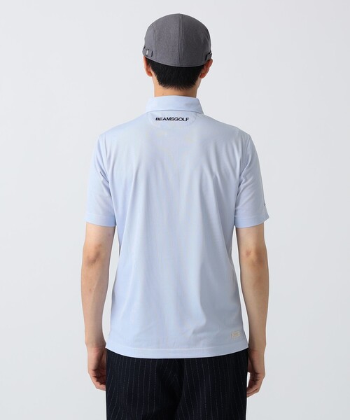 BEAMS GOLF(ビームスゴルフ)の「PURPLE LABEL / リターンブリティッシュ ストレッチ ストライプ ポロシャツ(吸水速乾・UVカット)(ポロシャツ・メンズ・グレー/サックスブルー・L/XL/M)」の15枚目の写真