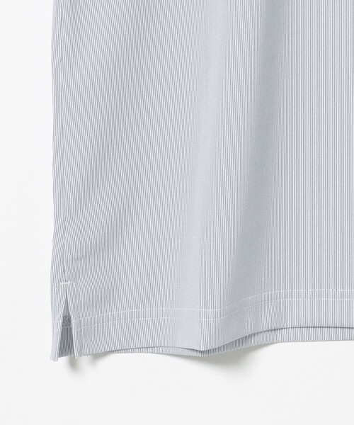 BEAMS GOLF(ビームスゴルフ)の「PURPLE LABEL / リターンブリティッシュ ストレッチ ストライプ ポロシャツ(吸水速乾・UVカット)(ポロシャツ・メンズ・グレー/サックスブルー・L/XL/M)」の10枚目の写真