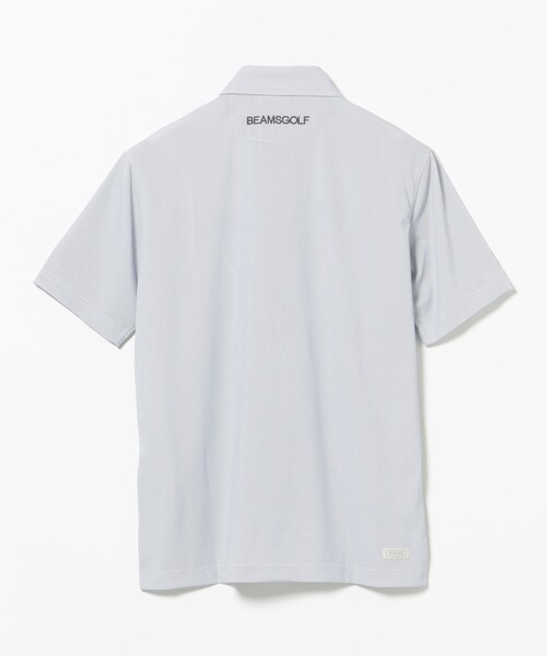 BEAMS GOLF(ビームスゴルフ)の「PURPLE LABEL / リターンブリティッシュ ストレッチ ストライプ ポロシャツ(吸水速乾・UVカット)(ポロシャツ・メンズ・グレー/サックスブルー・L/XL/M)」の9枚目の写真
