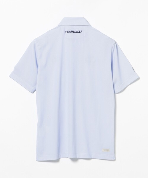 BEAMS GOLF(ビームスゴルフ)の「PURPLE LABEL / リターンブリティッシュ ストレッチ ストライプ ポロシャツ(吸水速乾・UVカット)(ポロシャツ・メンズ・グレー/サックスブルー・L/XL/M)」の5枚目の写真