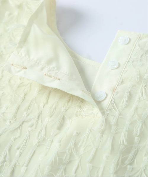La-gemme(ラジェム)の「フリンジシアー ジャガードトップス(Tシャツ/カットソー・レディース・アイボリー/ブラック/ピンク・フリー)」の16枚目の写真